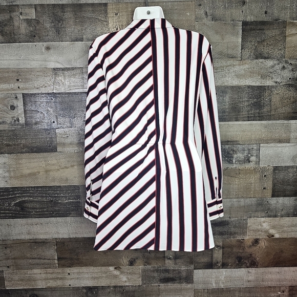 TOMMY HILFIGER Women Striped Front-Tie Buttondown Shirt Long Sleeve | L - Picture 8 of 11